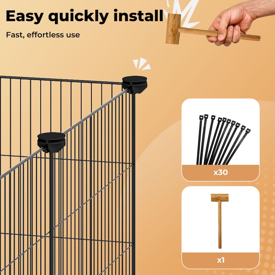 image 1 of Skylos Pet Pen 16 Panel Puppy Rabbit Kitten Playpen Indoor Enclosure Run Cage