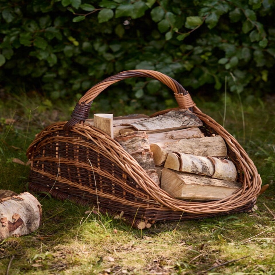 image 1 of Dornes Wicker Log Basket Brown