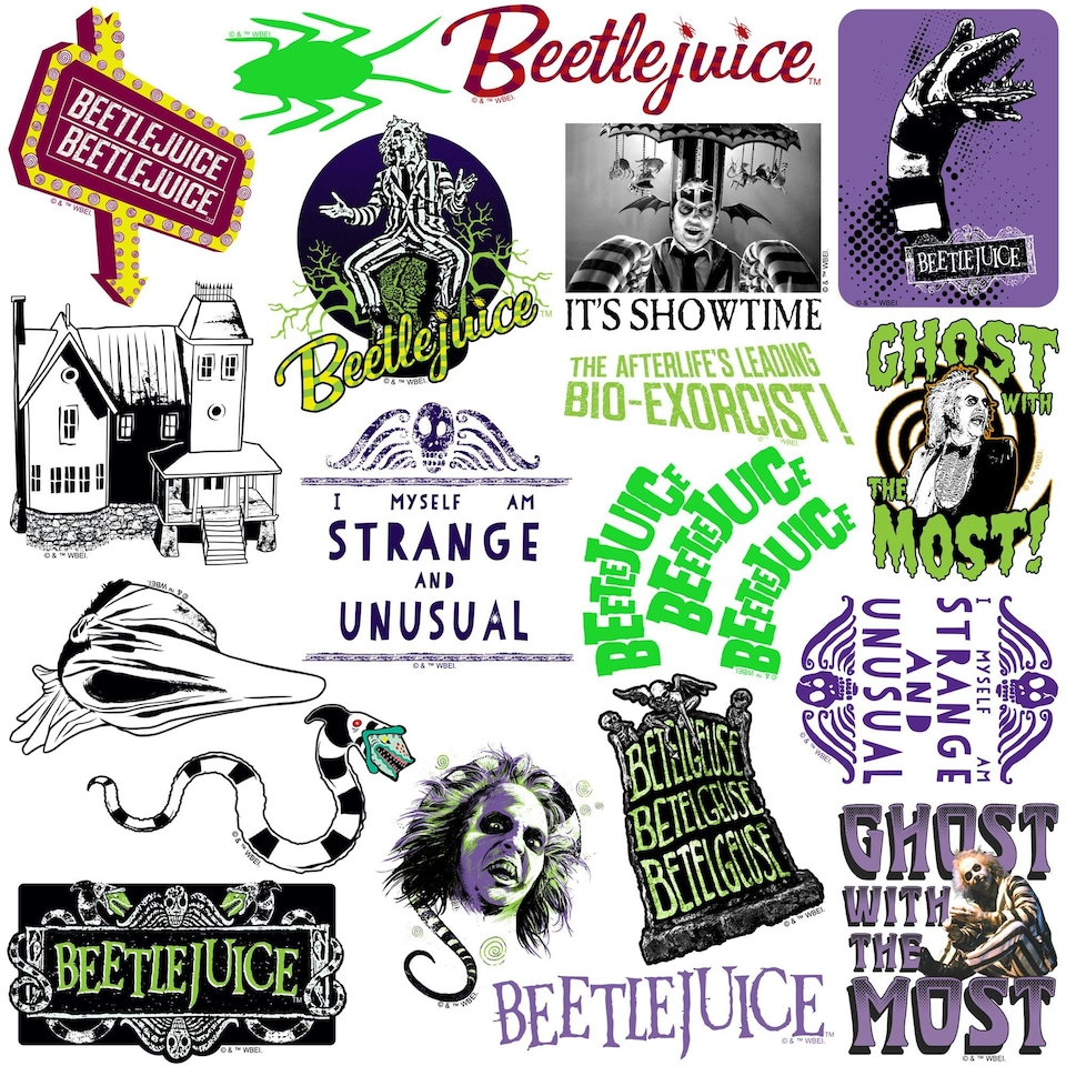 image 1 of Beetlejuice Deluxe Stickers (Pack of 50) - Multicoloured - One Size (UTTV19540)