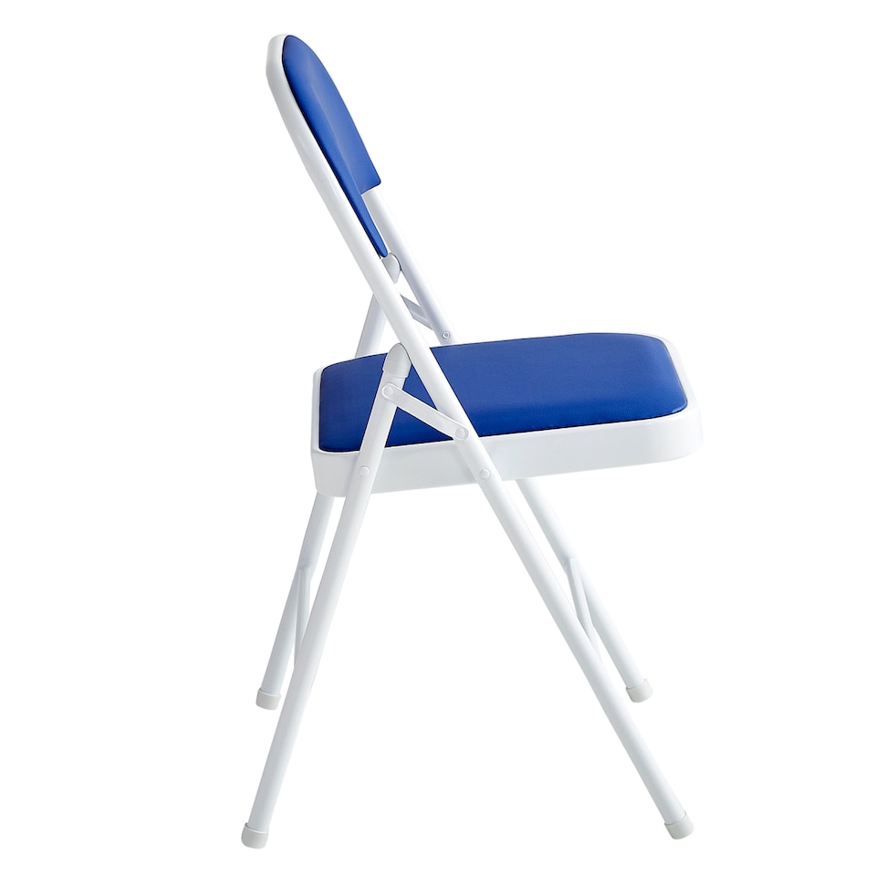 image 1 of MCC Direct Set of 4 Folding Metal Dining Chairs Kitchen Padded Seats
