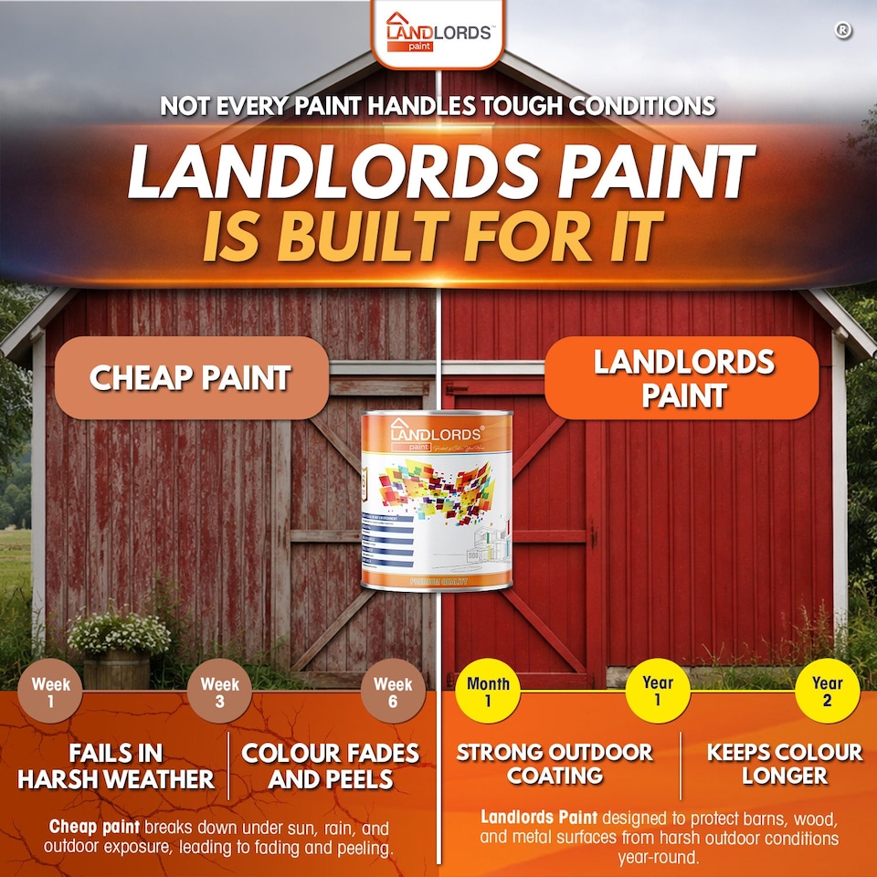 image 1 of Landlords Paint - Barn Paint - Weatherproof Protection for Wood, Furniture, Gates and Fences - Equinox - 1L
