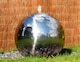 image 1 of Polished Sphere Stainless Steel Garden Patio Water Feature with Lights H75cm