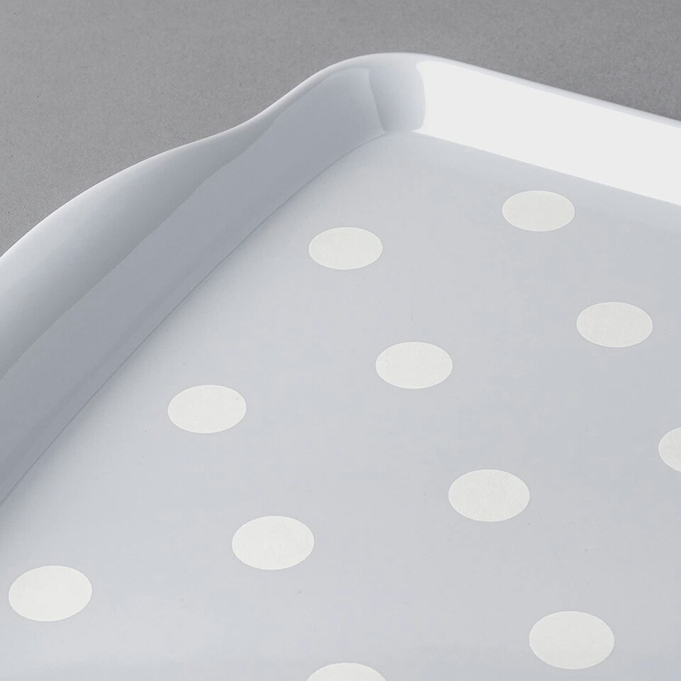 image 1 of Melamine Dotty Tray, Small | Grey | French Grey