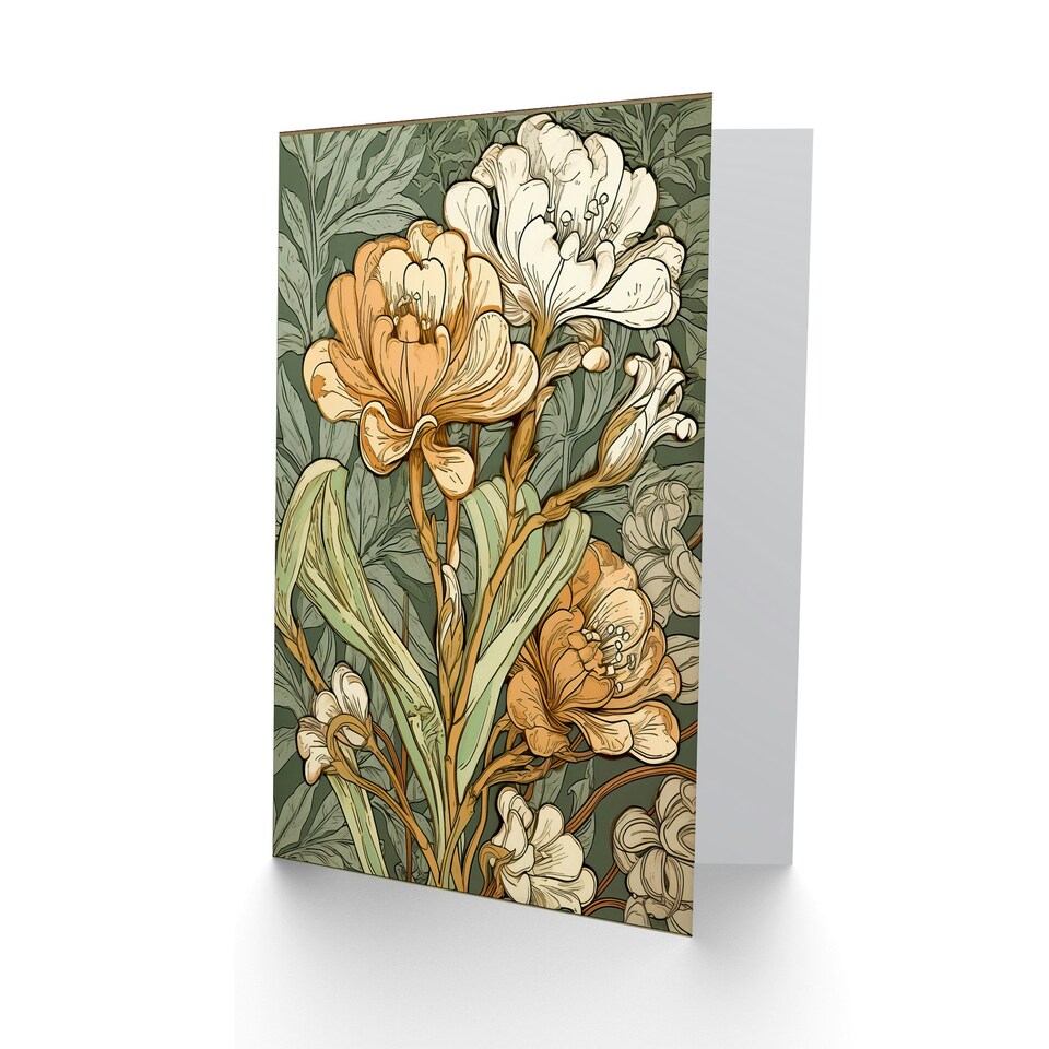 image 1 of Freesia Flower Blooms for Wife Her Thank You Art Card