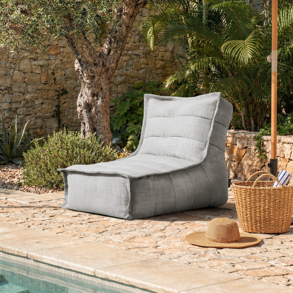 image 1 of icon Dolce Outdoor Woven Lounger Bean Bag, Grey