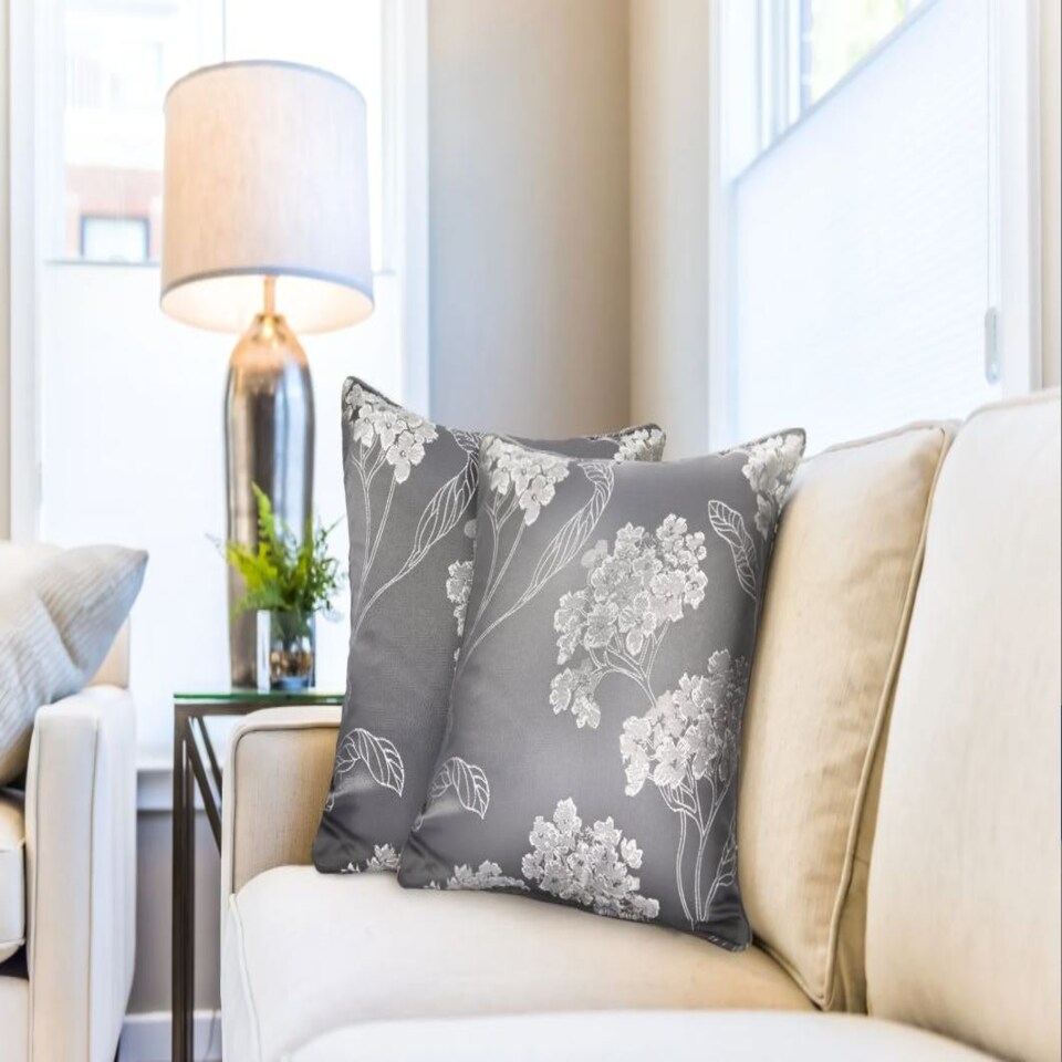 image 1 of English Garden Cushion Cover Grey Grey | Grey
