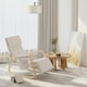 image 2 of HOMCOM Rocking Chair Recliner Armchair with Adjustable Footrest, Cream White