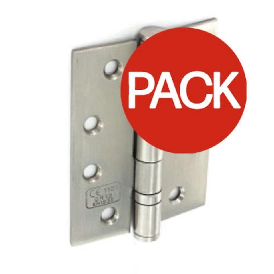Securit Grade 13 Satin Hinges (Pack Of 3) - Stainless Steel - 100mm