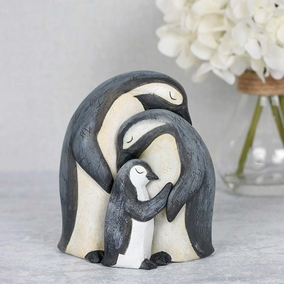 image 1 of Something Different Penguin Family Ornament - Grey/White - One Size