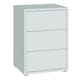 image 2 of Alice Springs Bedside Cabinet with 3 Drawers Push-to-Open in Light Grey