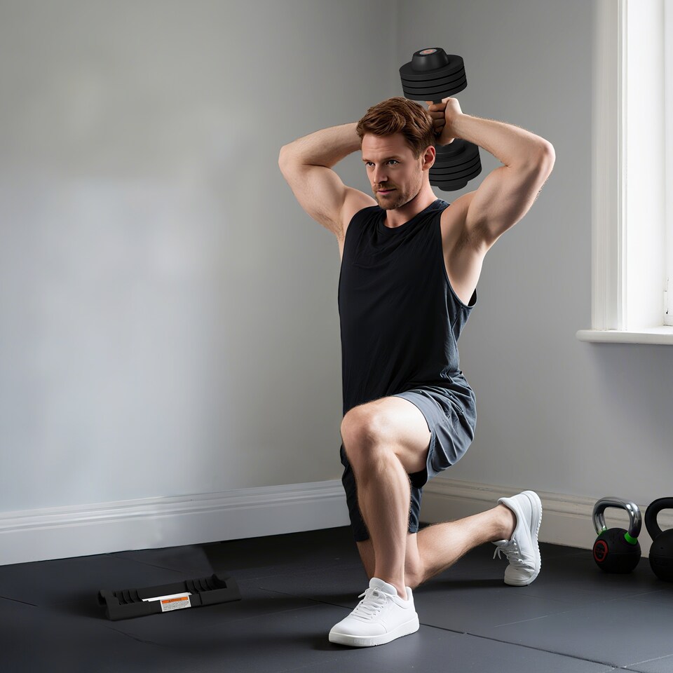 image 1 of SPORTNOW 4-in-1 Adjustable Dumbbells, Weights Set, 7kg, 13kg, 18kg, 24kg