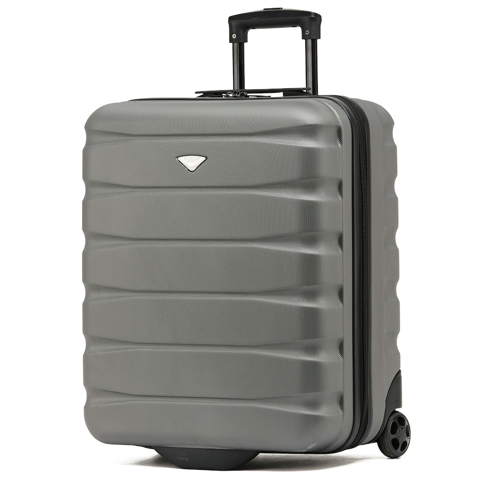 image 1 of Flight Knight Lightweight 2 Wheel ABS Hard Suitcases Cabin Carry On Hand Luggage Over 100 Airlines British Airways, Ryanair & easyJet Free Carry On 40x20x25cm Grey | Charcoal | Cabin Bag
