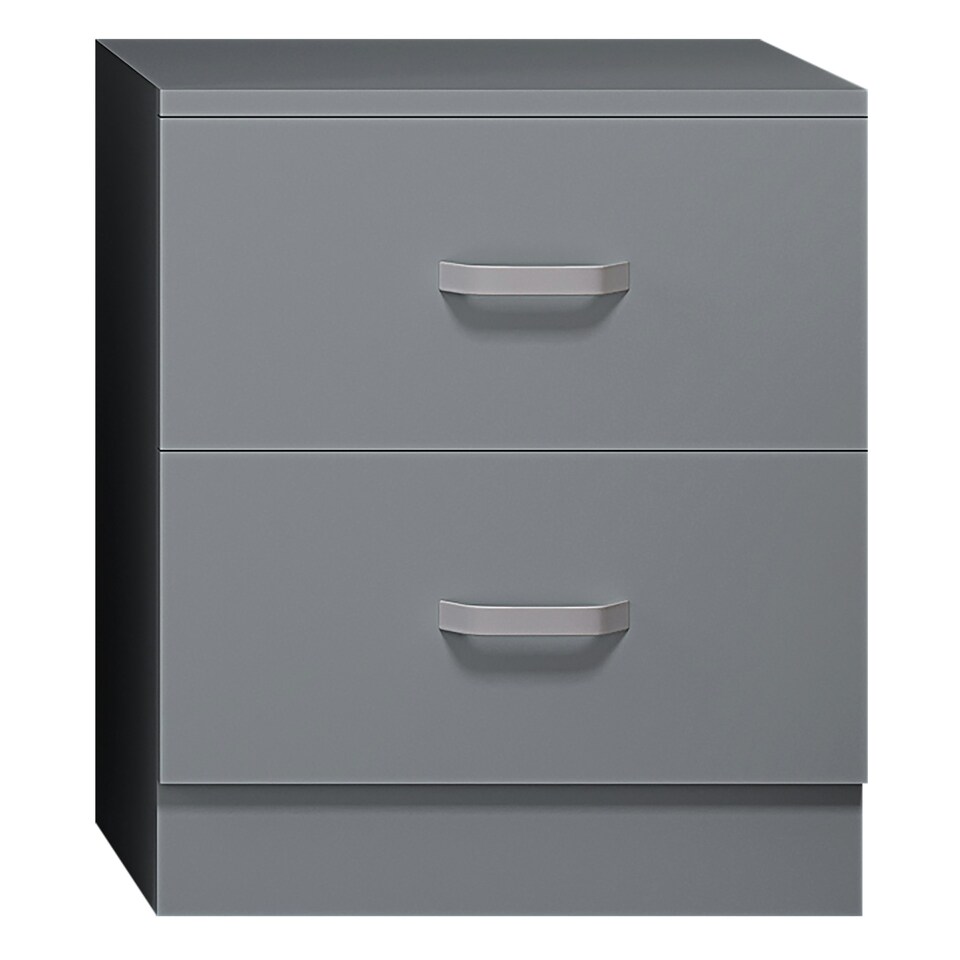 image 1 of FWStyle Tunis 2 Drawer Bedside Table Matt Grey