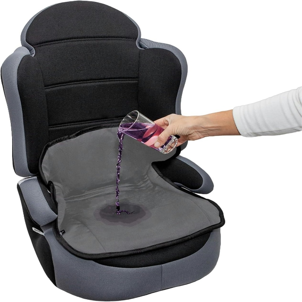 image 1 of Potty Training Car Seat Protector Cover for Spills, Nappy Leaks, and Accidents - No Bucklehole Grey
