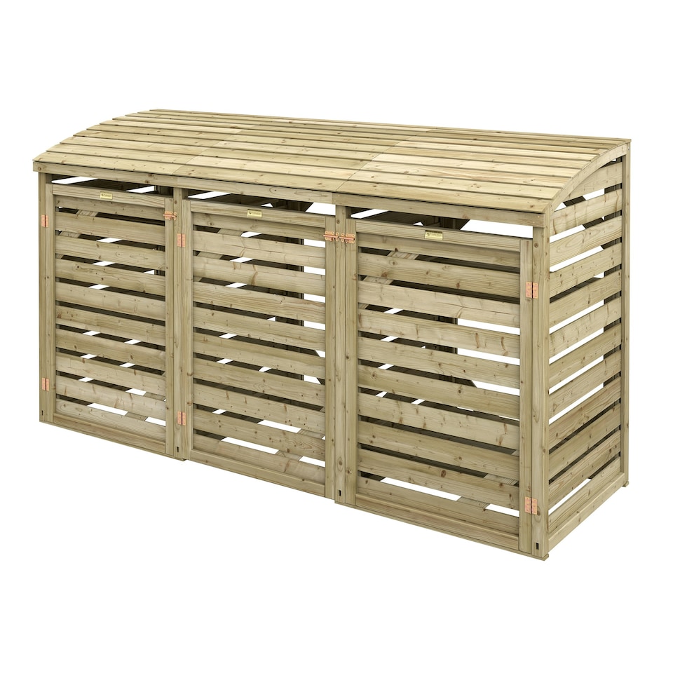 image 1 of Rowlinson Timber Single Bin Store With Double Box Store Brown