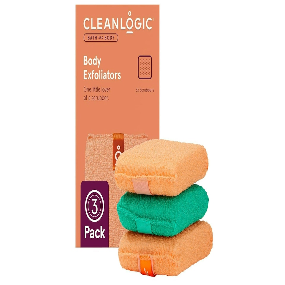 image 1 of Cleanlogic Bath and Body Exfoliating Body Scrubber Contains 3 Pairs