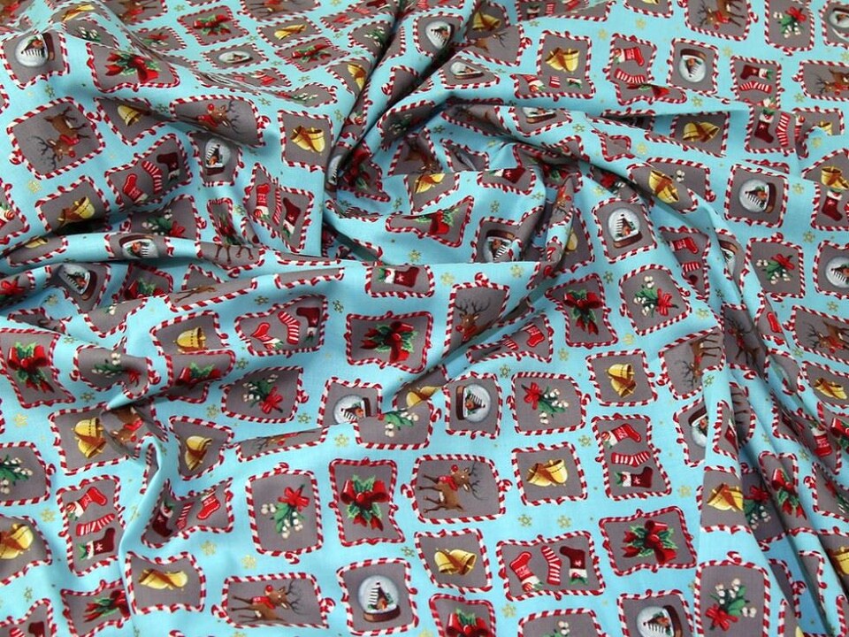 Turquoise 100% Cotton Fabric for Bag Making, Dressmaking, Quilting, 135cm / 53" Wide - per metre