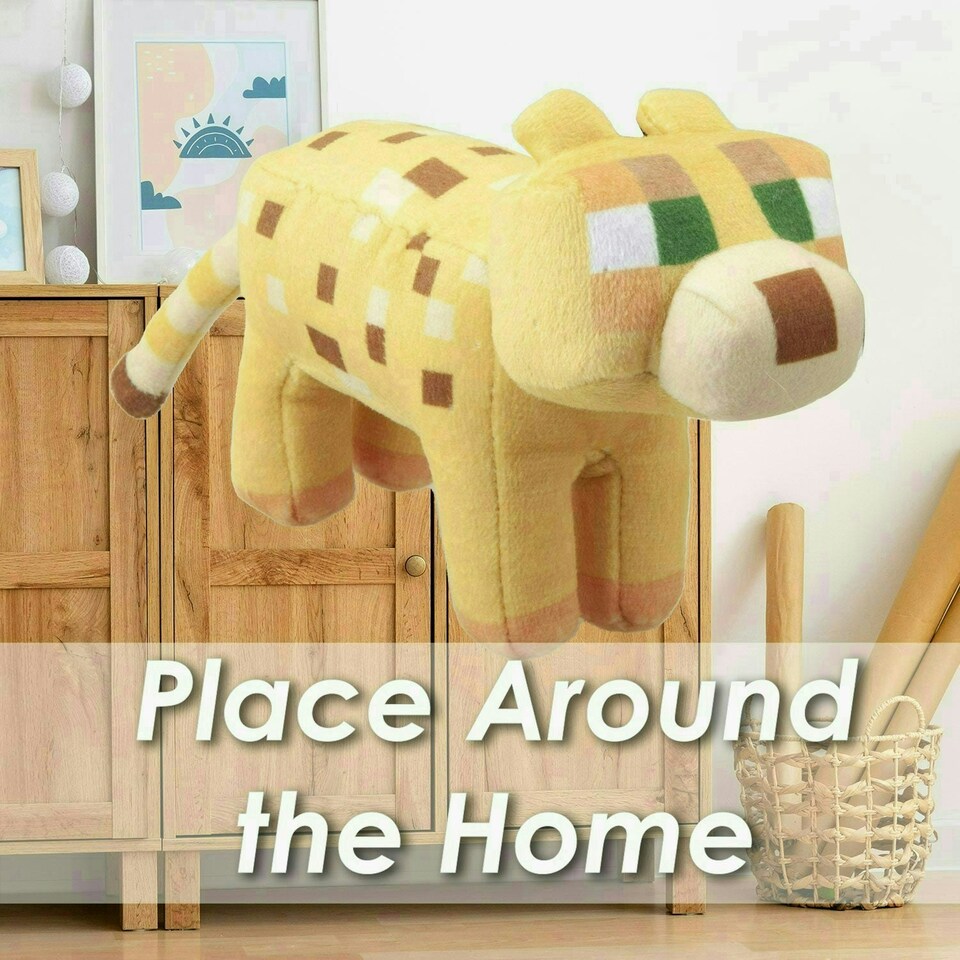 image 1 of Minecraft Ocelot Soft Toy Clip On Video Game Character-Officially Licensed Toy Plush 13cm Yellow