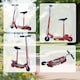 image 9 of HOMCOM Foldable Powered Scooter with Adjustable Seat, Brake | Red