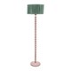 image 1 of ValueLights Bobbins Rose Floor Lamp Ruched Pleat Green Shade