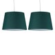 image 1 of Set of 2 Dark Green 23cm Tapered Cylinder Pendant or Lamp Shades Green