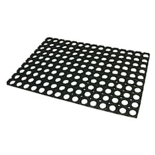 JVL Rondo Rubber Ring Door Mat - Black - 40 x 60cm