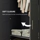 image 5 of HOMCOM Wardrobe for Bedroom, Double Wardrobe with Hanging Rail, Black