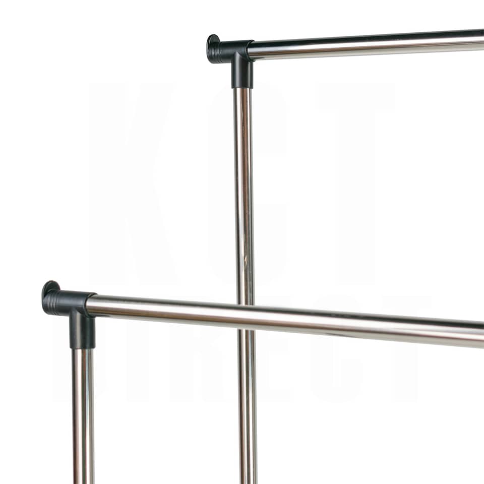 image 1 of KCT Adjustable Double Clothes Rack on Wheels Black | Silver | One Size