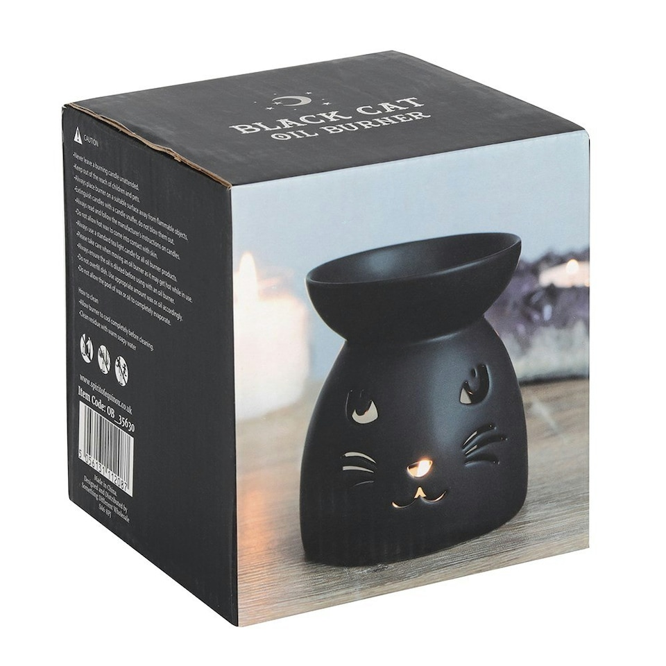 image 1 of Something Different Cat Oil Burner - Black - One Size