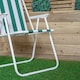 image 7 of 3 Pack of Folding Camping / Picnic Chair in Green and White Garden Patio | Green | Green