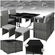 image 1 of Garden Table and Chairs Bilbao - 8 seats, weather & UV-resistant, rain cover - Grey