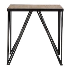 Interiors by Premier Square Side Table, Wood Metal Side Table, Industrial Side Table, Wood Top Side Table, Black Iron Side Table