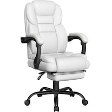 Yaheetech Height-Adjustable Computer Chair White