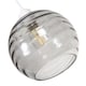image 4 of Modern Designer Smoked Circular Ribbed Glass Non Electric Pendant Lamp Shade | Grey