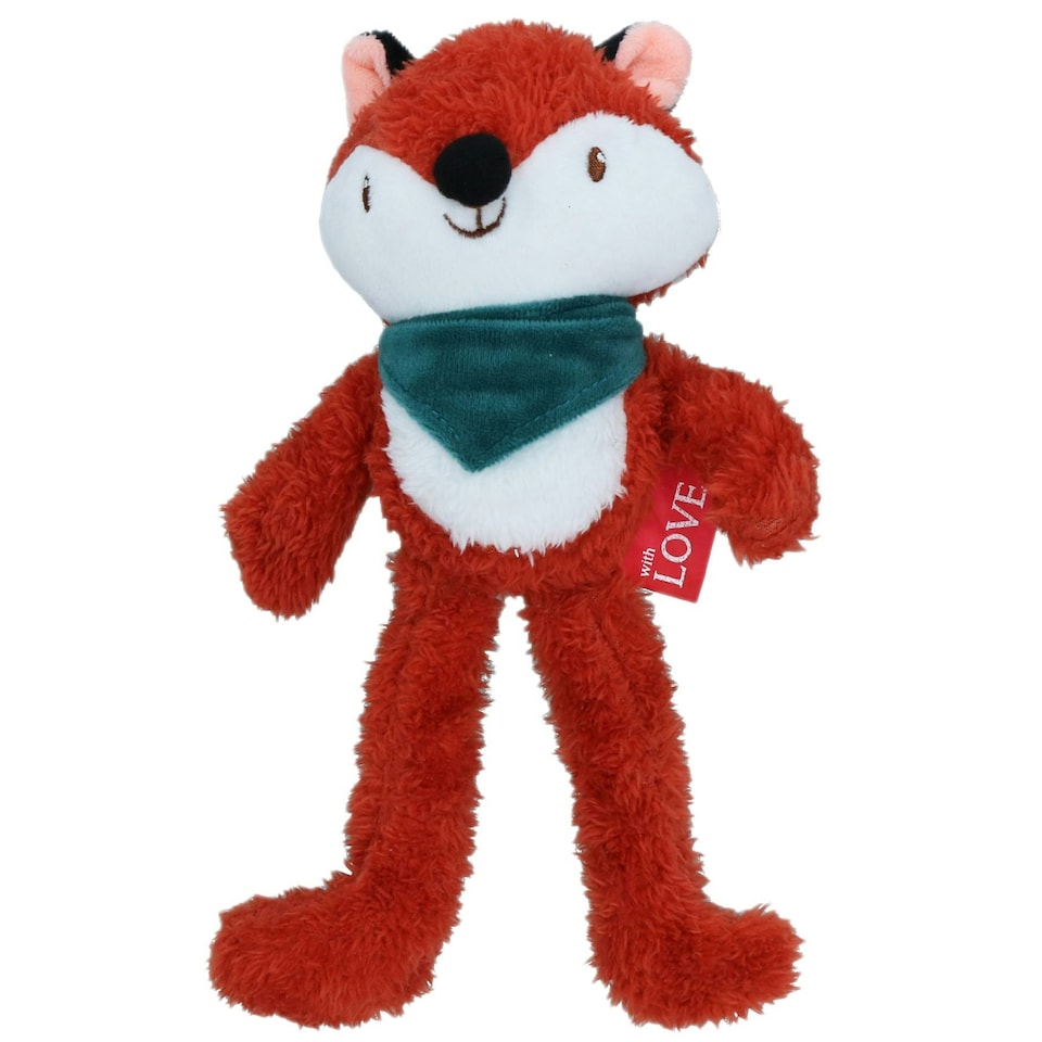 image 1 of Small Dog Christmas Gift Bandana Buddy Fox Squeak Plush Play Toy Xmas Present