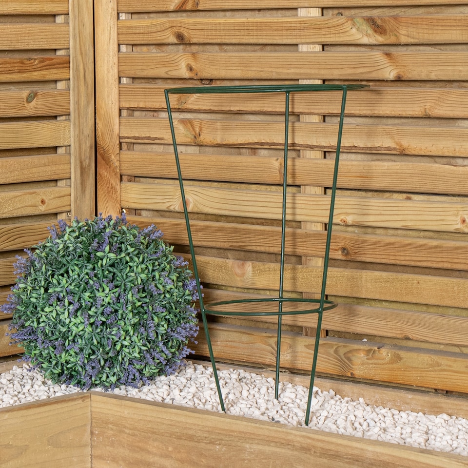 image 1 of Pack of 3 Tom Chambers Urban Green Conical Garden Plant Support Ring 30cm -  Medium