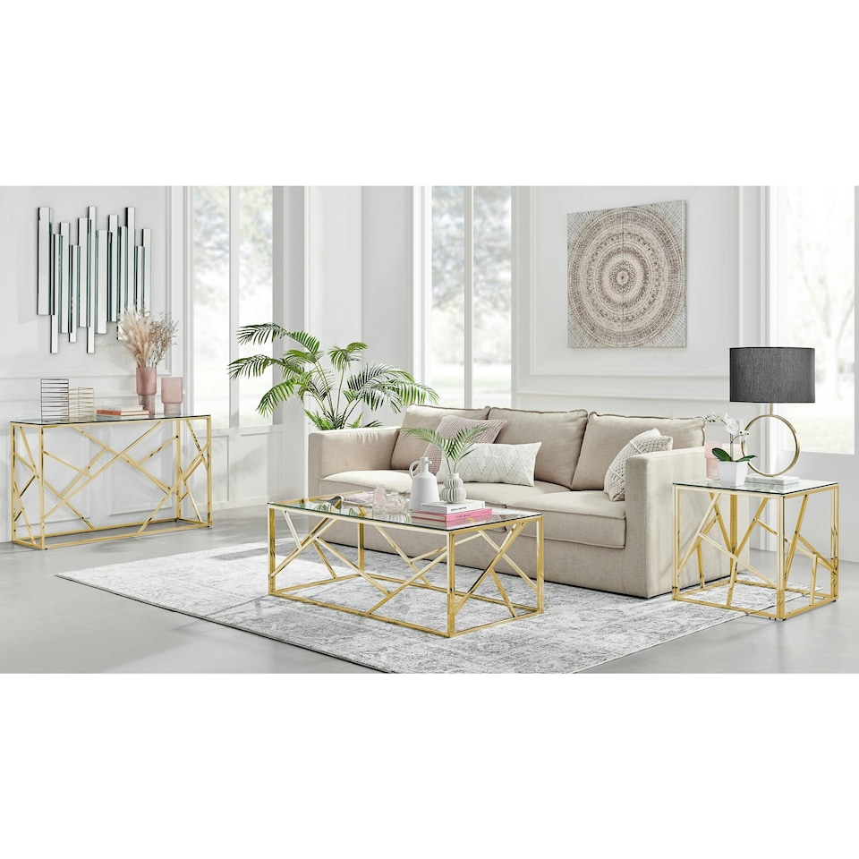 image 1 of Furniturebox Amalfi Gold Chrome Coffee Table