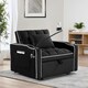 image 4 of 3-in-1 Convertible Black Sofa Bed Sleeper Chair with Adjustable Backrest, USB Charging & Cup Holder for Small Spaces Black