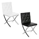 image 2 of Interiors by Premier Diamante Detail Black Accent Chair, Comfortable Chair with Stainless Steel Cross Legs, Mid Century Chair