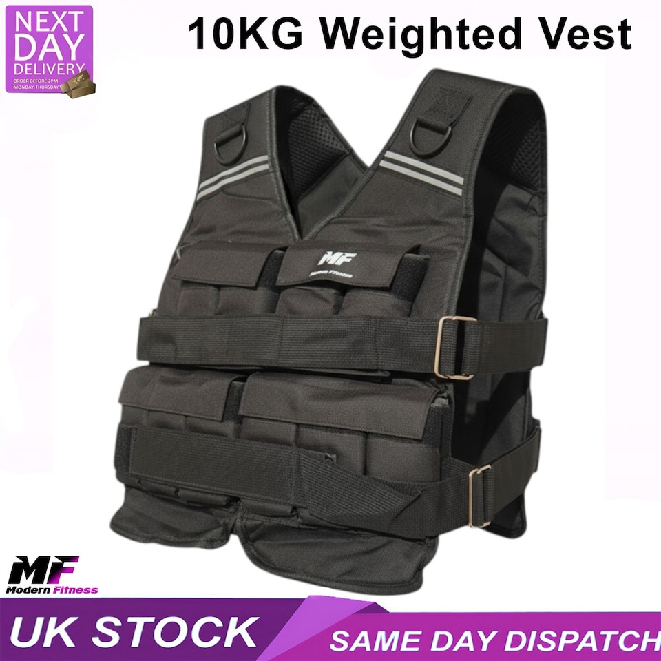image 1 of Modern Fitness 10kg Weighted Vest Black Adjustable Training Vest for Running & HIIT Soft-Contour Bodyweight Resistance