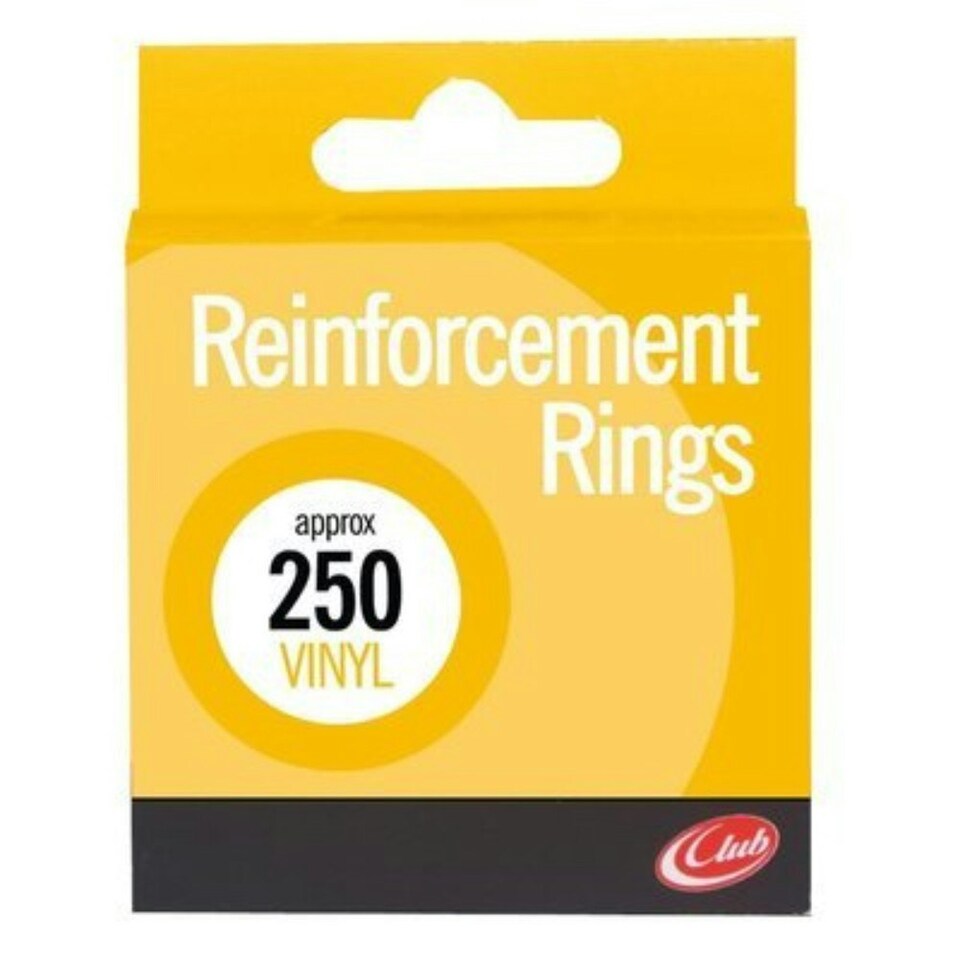 image 1 of Vinyl Reinforcement Rings Home Office School Paper Document Reinforce Holes