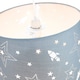 image 3 of Fun Rockets and Stars Childrens-Kids Grey Cotton Bedroom Pendant or Lamp Shade | Grey