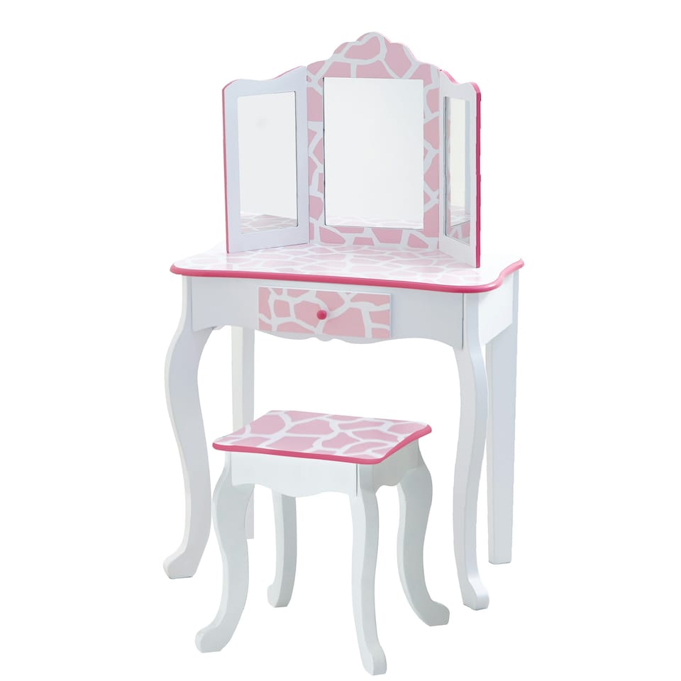 image 1 of Teamson Kids Gisele Giraffe Prints Play Vanity Set
