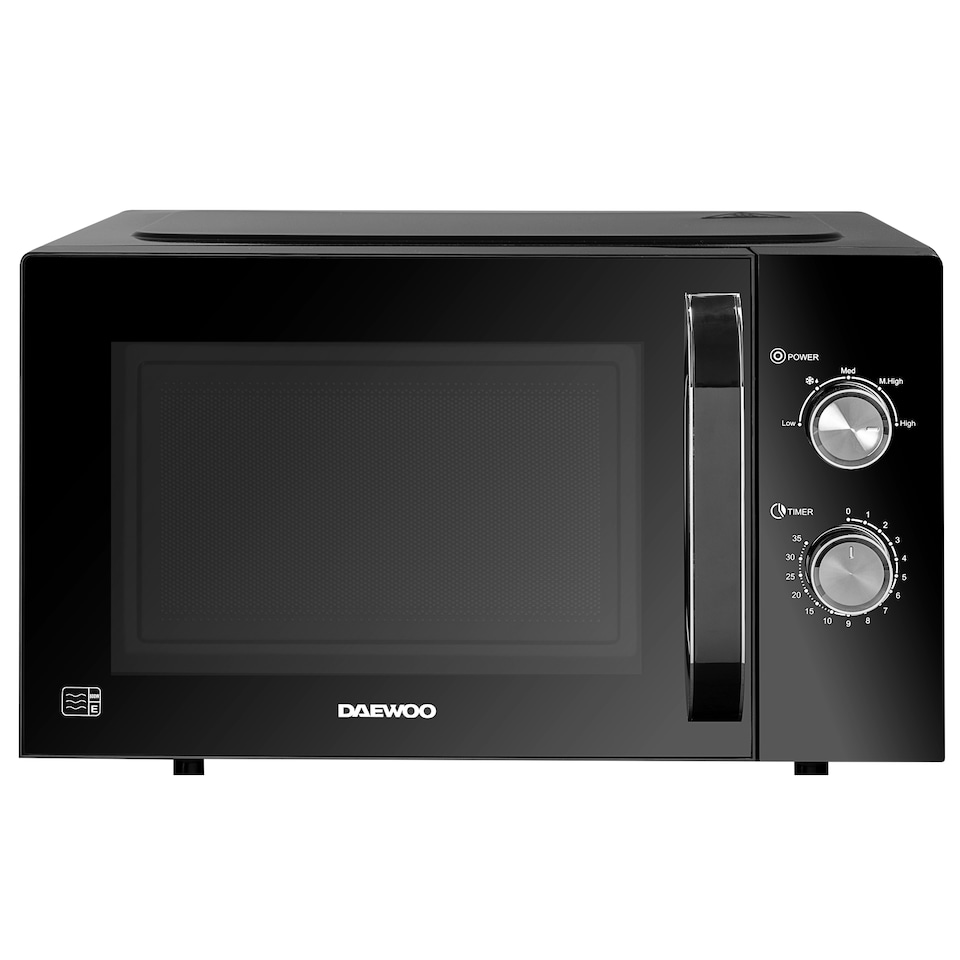image 1 of Daewoo Modern Black 800W 23L Microwave 35Min Timer 5 Power Settings Auto Defrost
