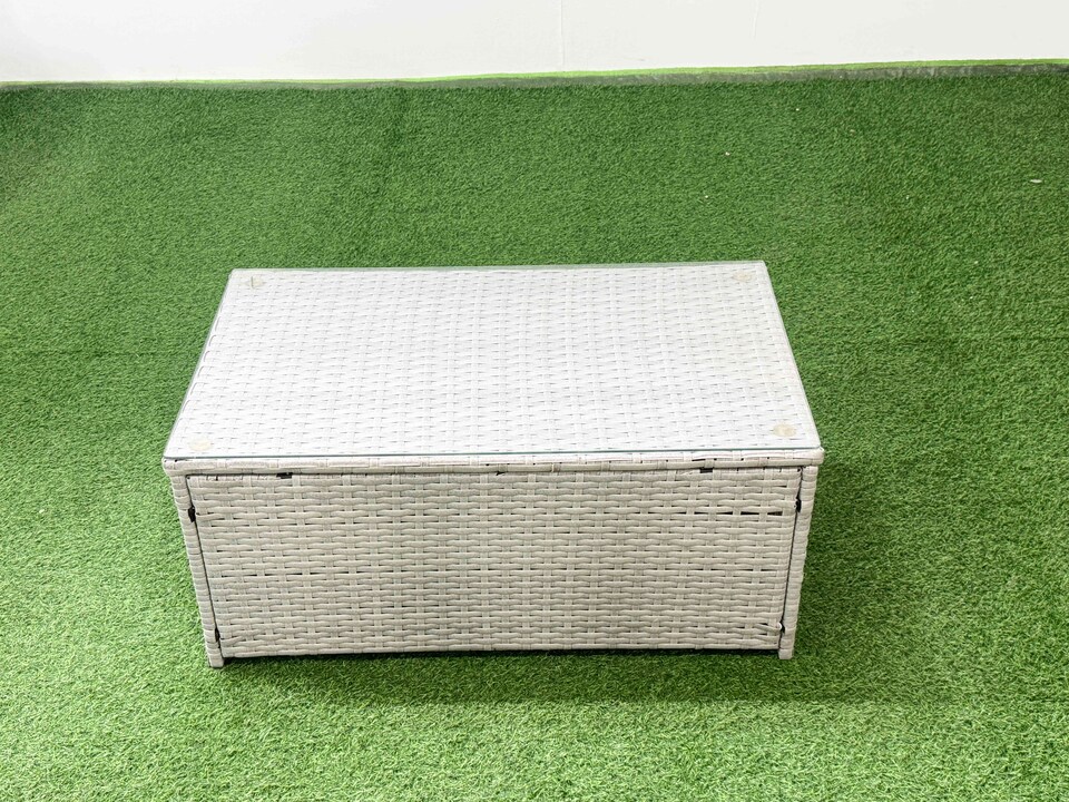 image 1 of Fimous Garden Outdoor PE Rattan Furniture Set 10 Seater Rattan Garden Sofa Set with 3 Footstools Light Grey Mixed
