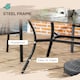 image 4 of Outsunny Garden Table with Parasol Hole, Outdoor Garden Dining Table with Wood Grain Tabletop and Steel Frame for Patio, Deck, Balcony, Brown, 150 x 96 x 73cm