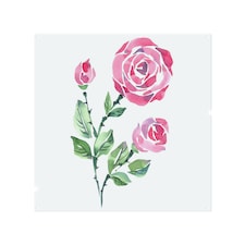 Rose Print Splash Back | White