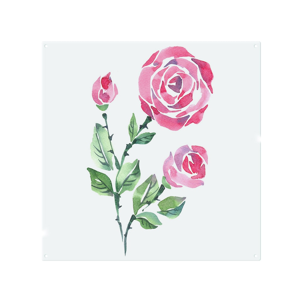 image 1 of Rose Print Splash Back | White