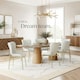 image 8 of Dining Chair Tessa - ergonomic high backrest, slim steel legs, soft fabric - Set of 2 White | Boucle White/Gold