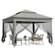 image 9 of Outsunny Garden Folding Tent Heavy Duty Pop Up Gazebo for Party Dark Grey